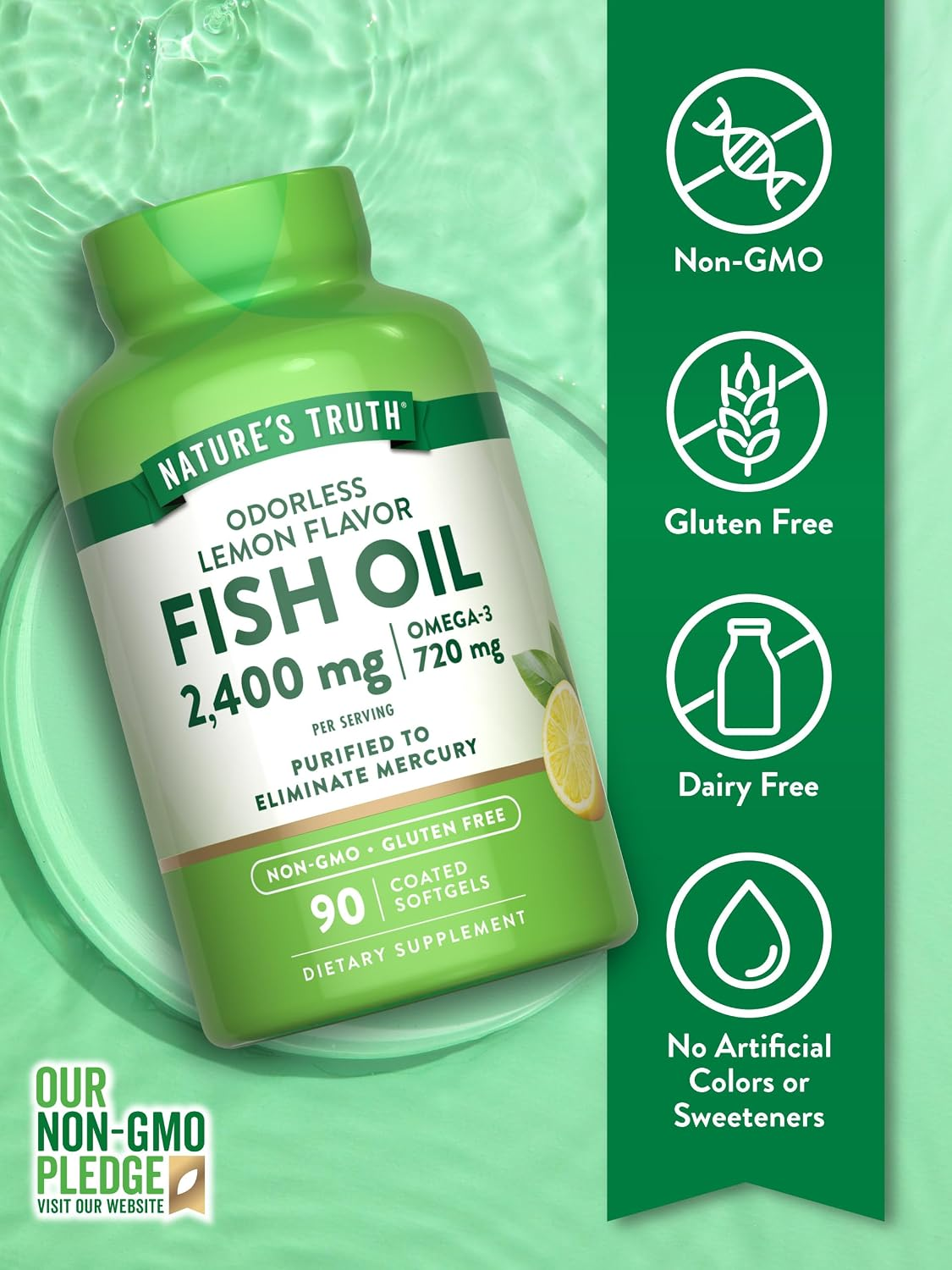 Fish Oil 2400 mg 90 Softgels | زيت السمك 90 كبسولة