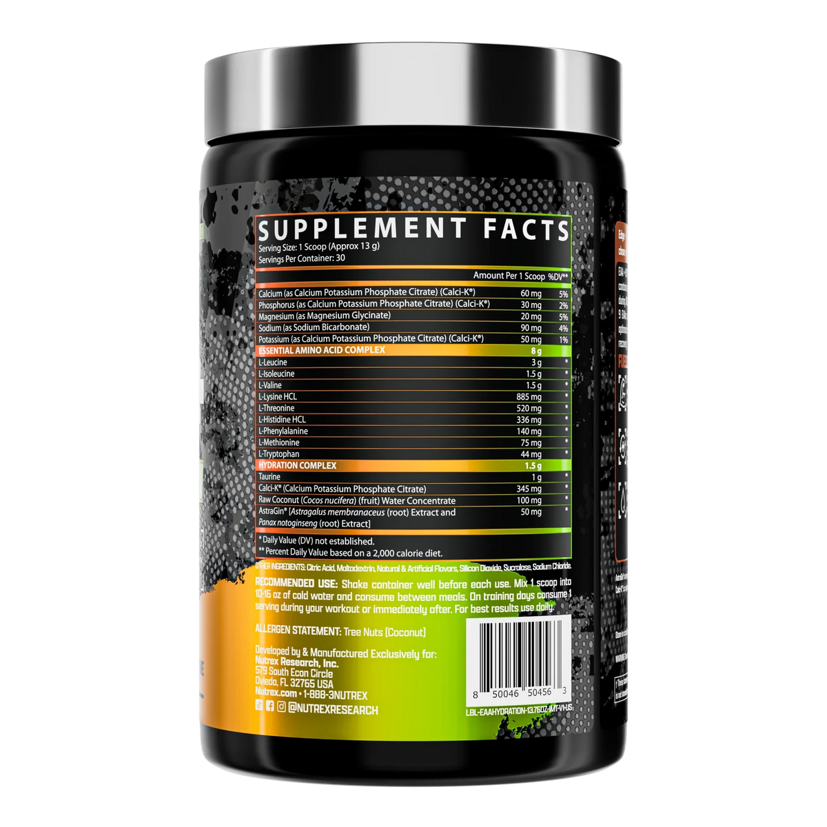 Nutrex EAA Mango supplement facts