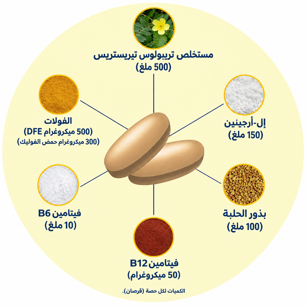 Arabic Testrol Gold ES ingredient graphic