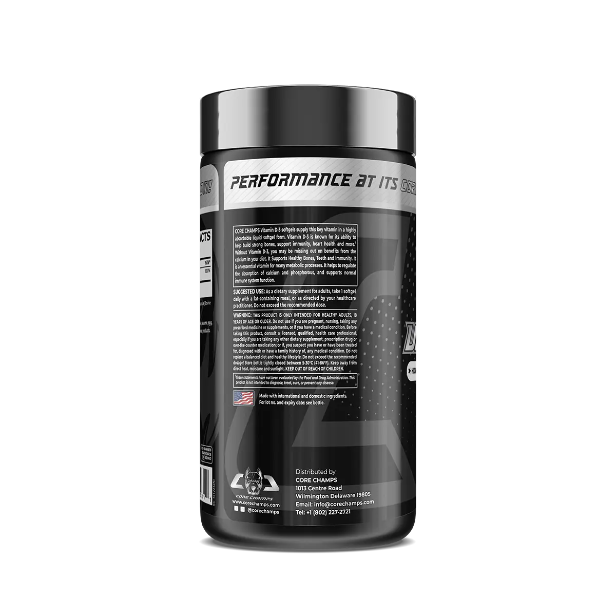 Core Champs Vitamin D3 directions and warning