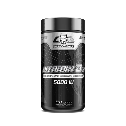 Core Champs Vitamin D3 5000 IU, 120 softgels — front