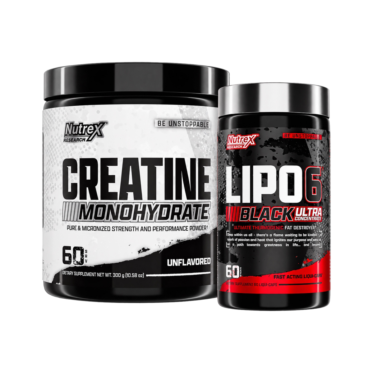 Essential Shredding bundle Nutrex Creatine and LIPO-6 Black