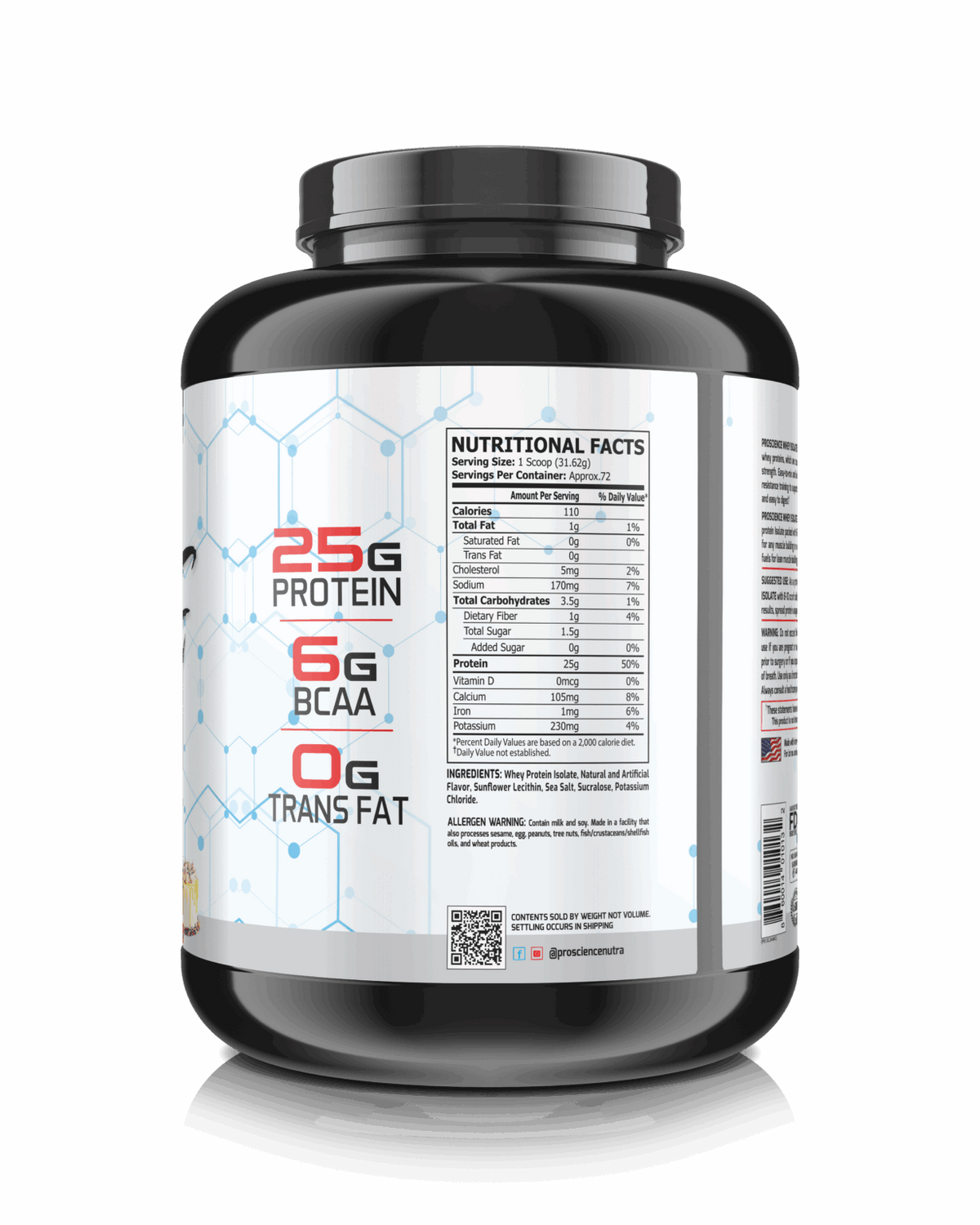 Proscience Nutra Whey Isolate nutrition facts