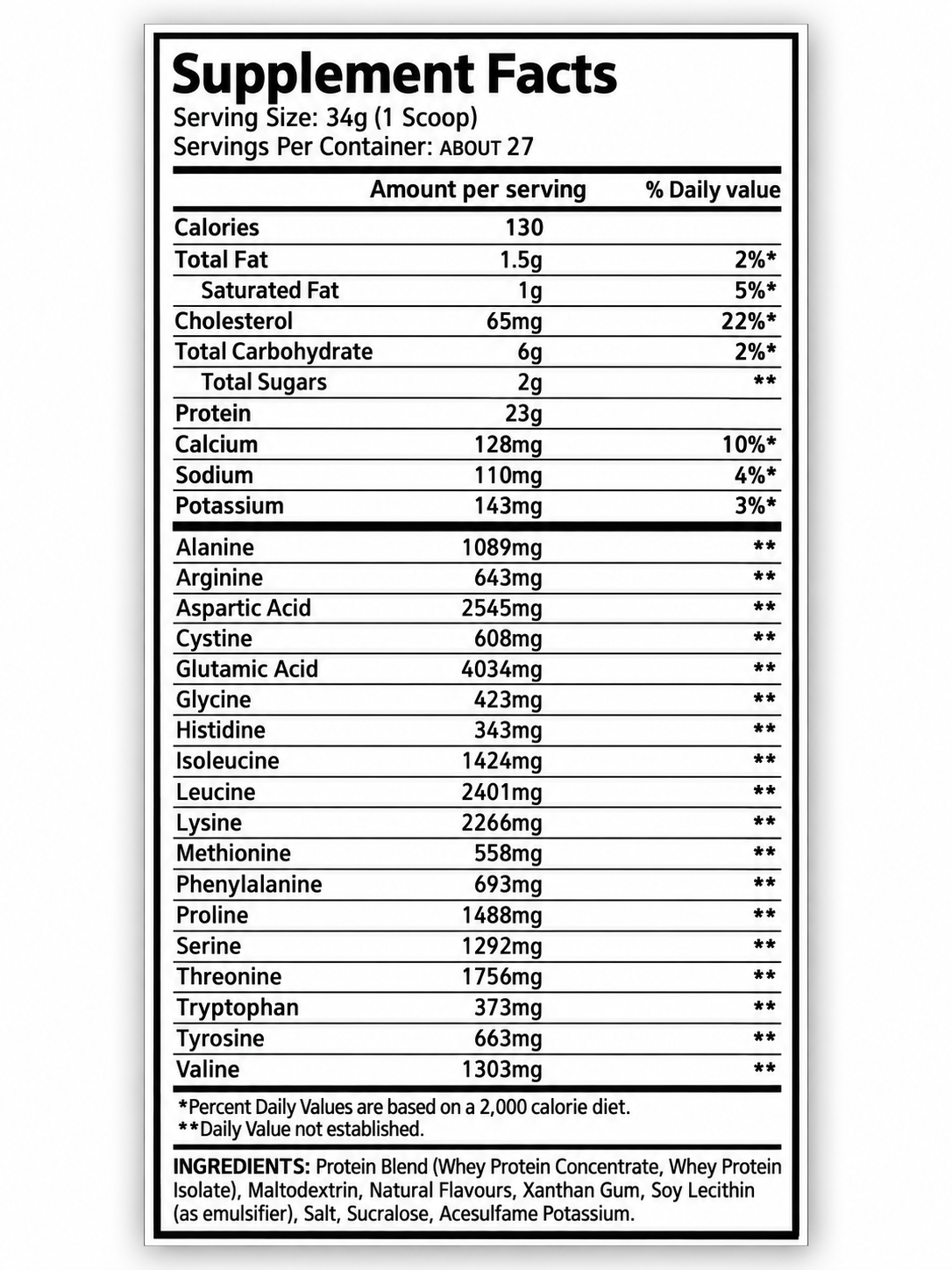Marshmallow Cereal Milk supplement facts and ingredients