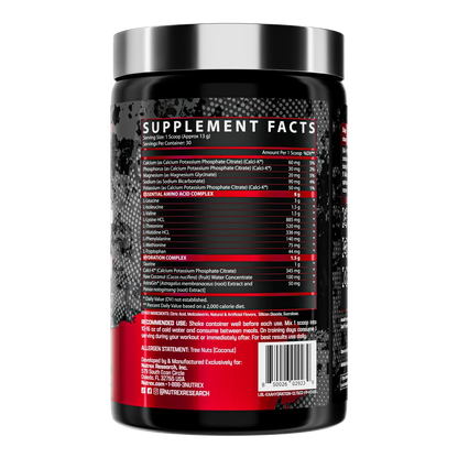 Nutrex EAA Fruit Punch supplement facts