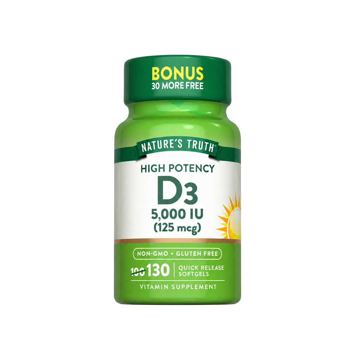 Nature’s Truth Vitamin D3 5,000 IU, 130 softgels