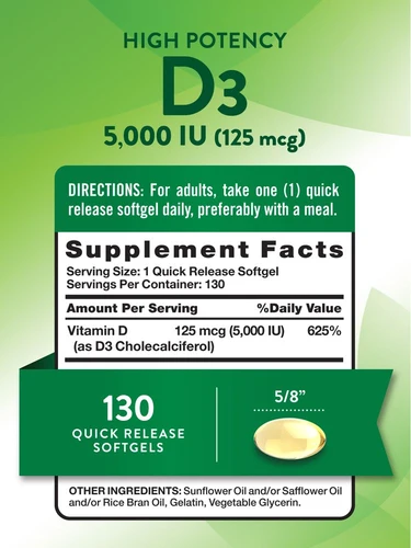 Vitamin D3 supplement facts