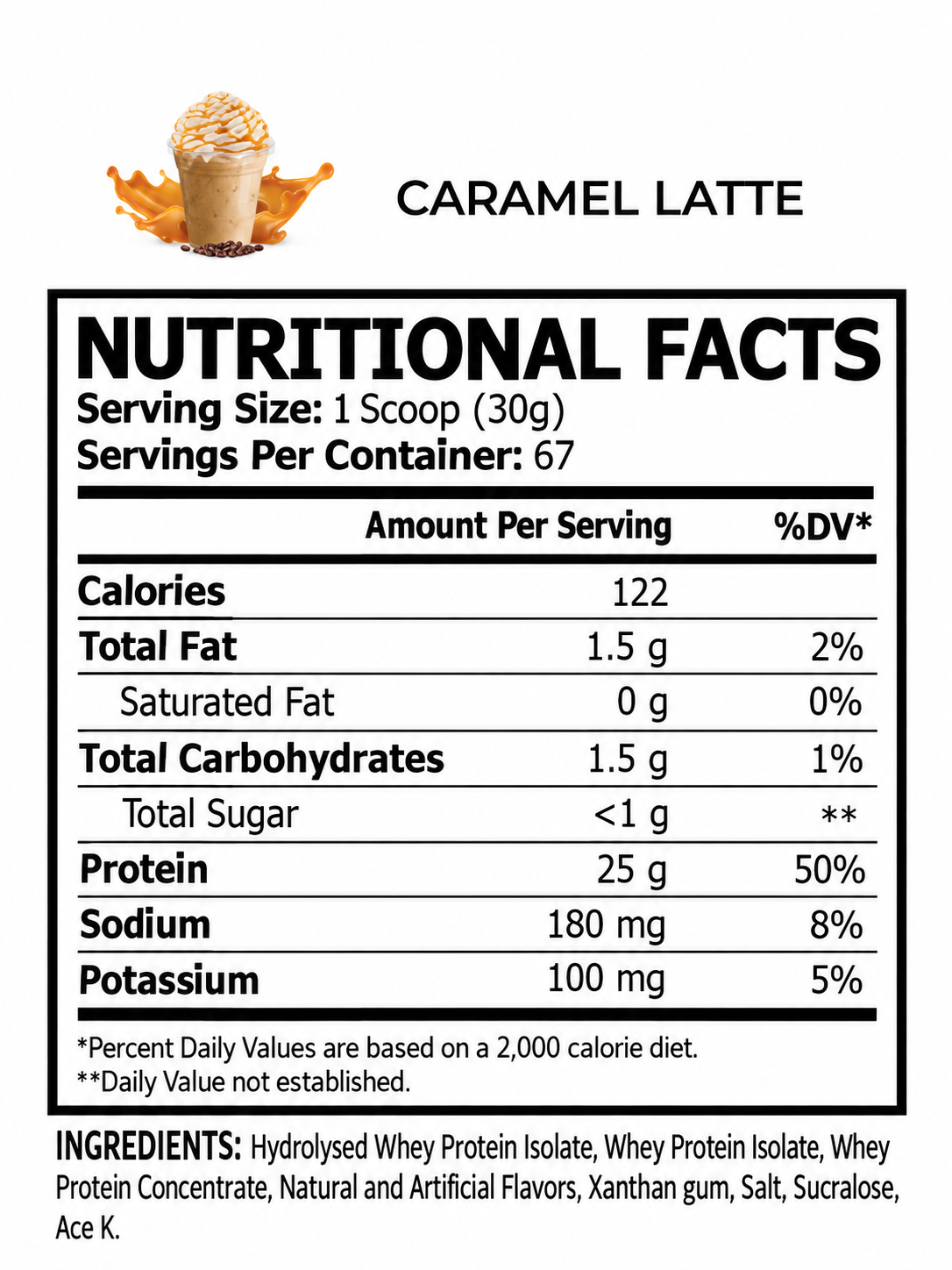 Caramel Latte nutrition facts and ingredients