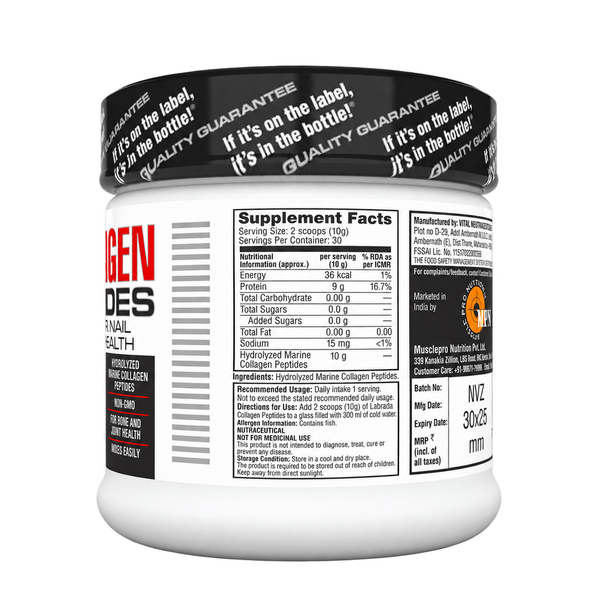 Labrada Collagen Peptides nutrition and directions