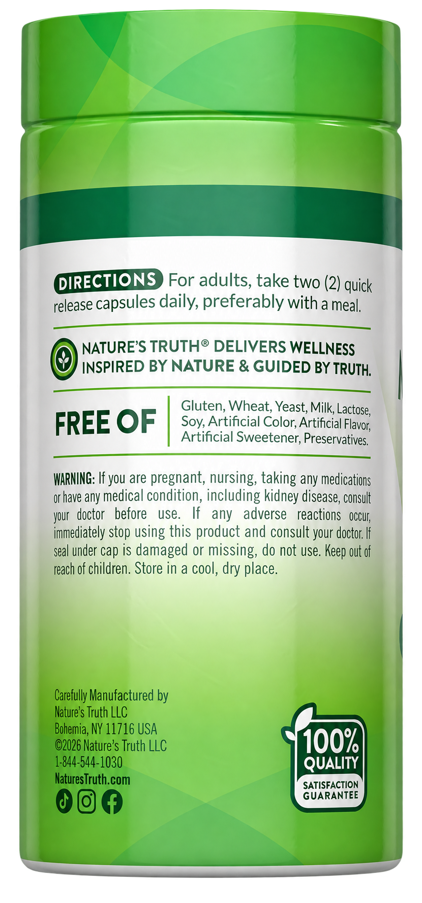 Magnesium Glycinate 60 Capsules | مغنيسيوم جليسينات 60 كبسولة — transparent product view